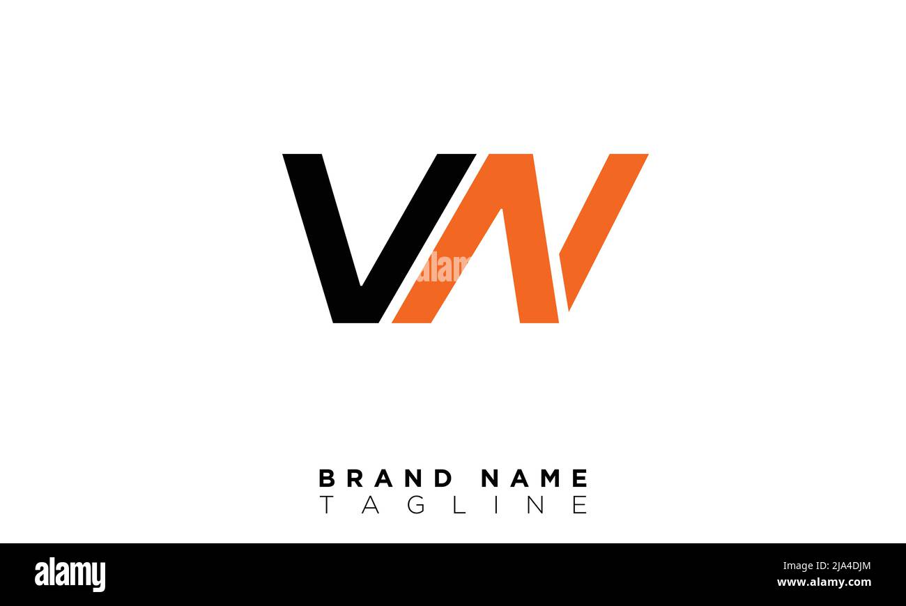 Lettres de l'alphabet initiales Monogram logo VN, NV, V et N Illustration de Vecteur