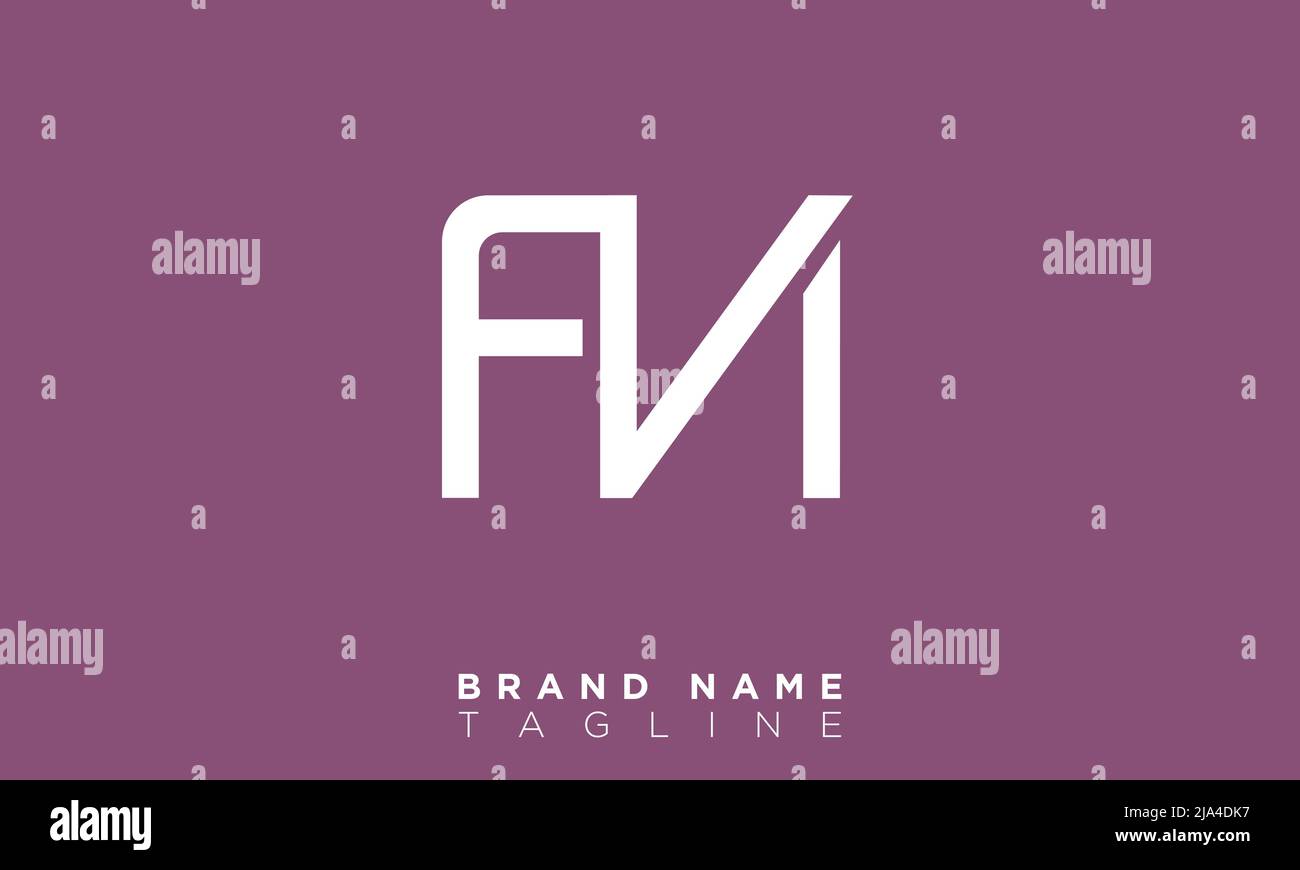 Lettres de l'alphabet initiales Monogram logo FN, NF, F et N. Illustration de Vecteur