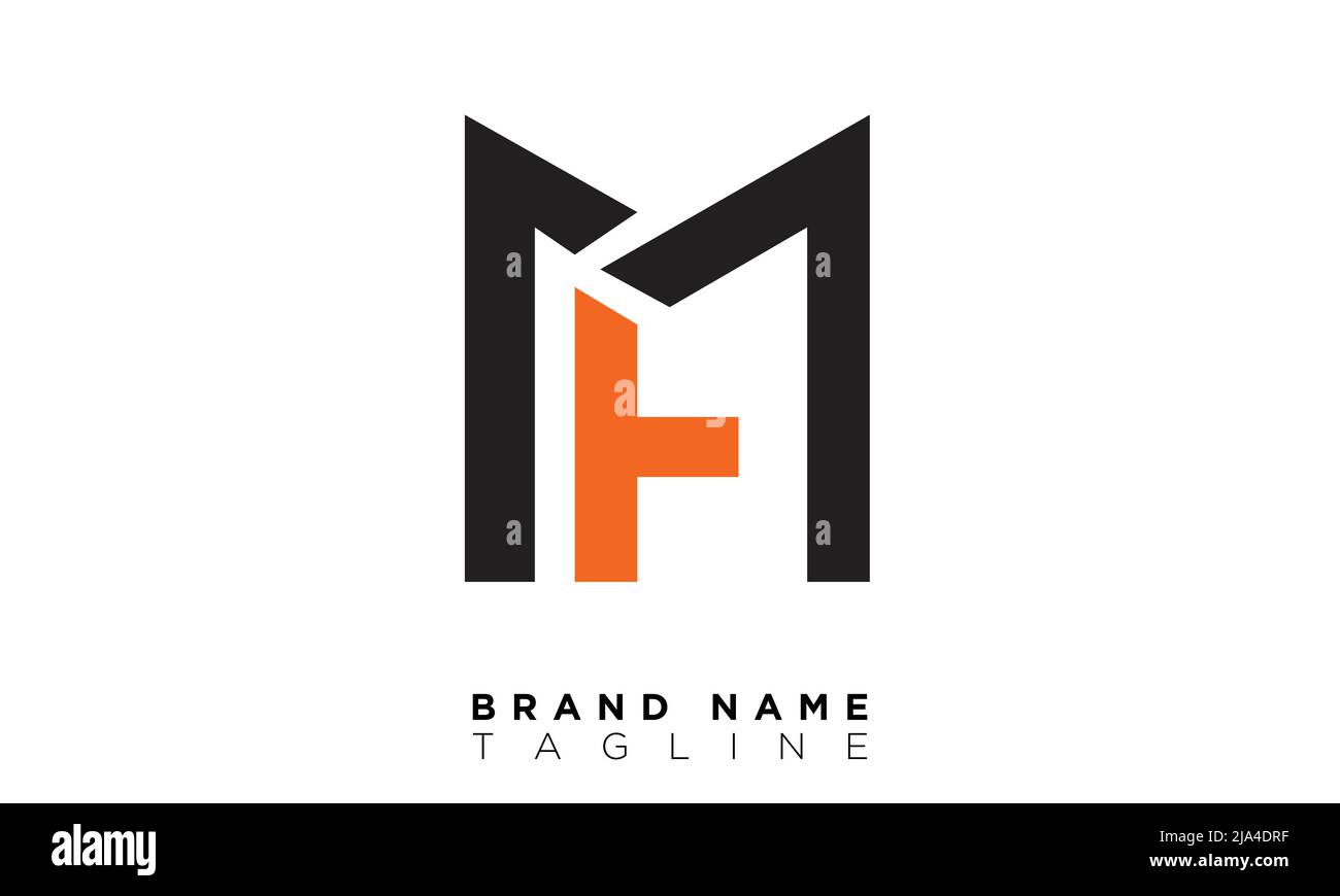 Lettres de l'alphabet initiales Monogram logo FM, MF, F et M. Illustration de Vecteur