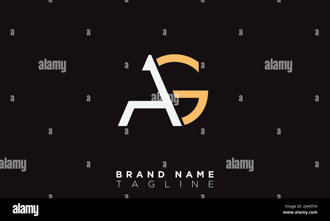 Lettres de l'alphabet initiales Monogram logo AG, GA, A et G. Illustration de Vecteur
