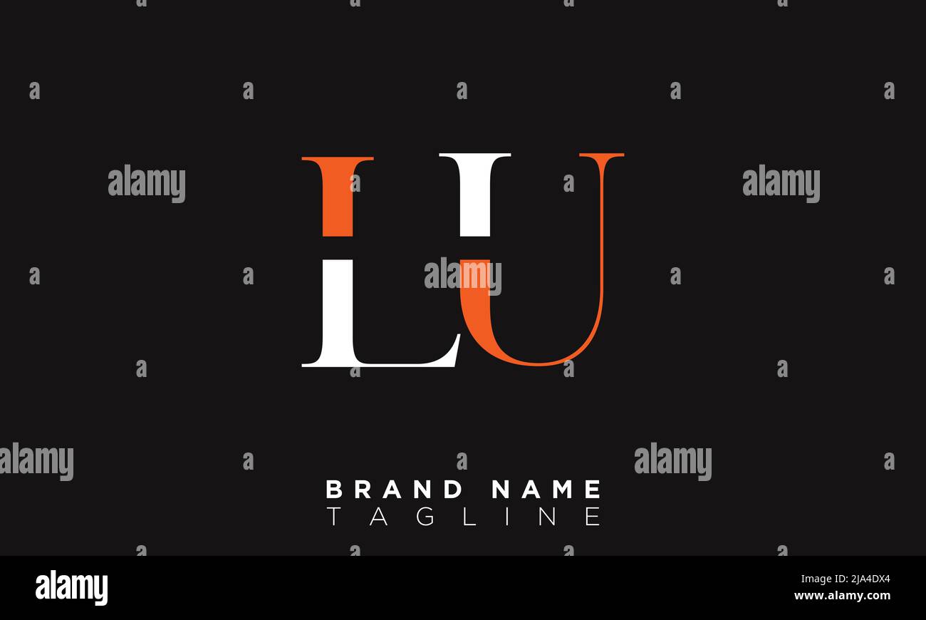 Lettres de l'alphabet initiales Monogram logo LU, UL, L et U. Illustration de Vecteur