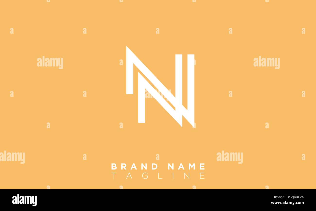 Lettres de l'alphabet initiales Monogram logo NV, VN, N et V. Illustration de Vecteur