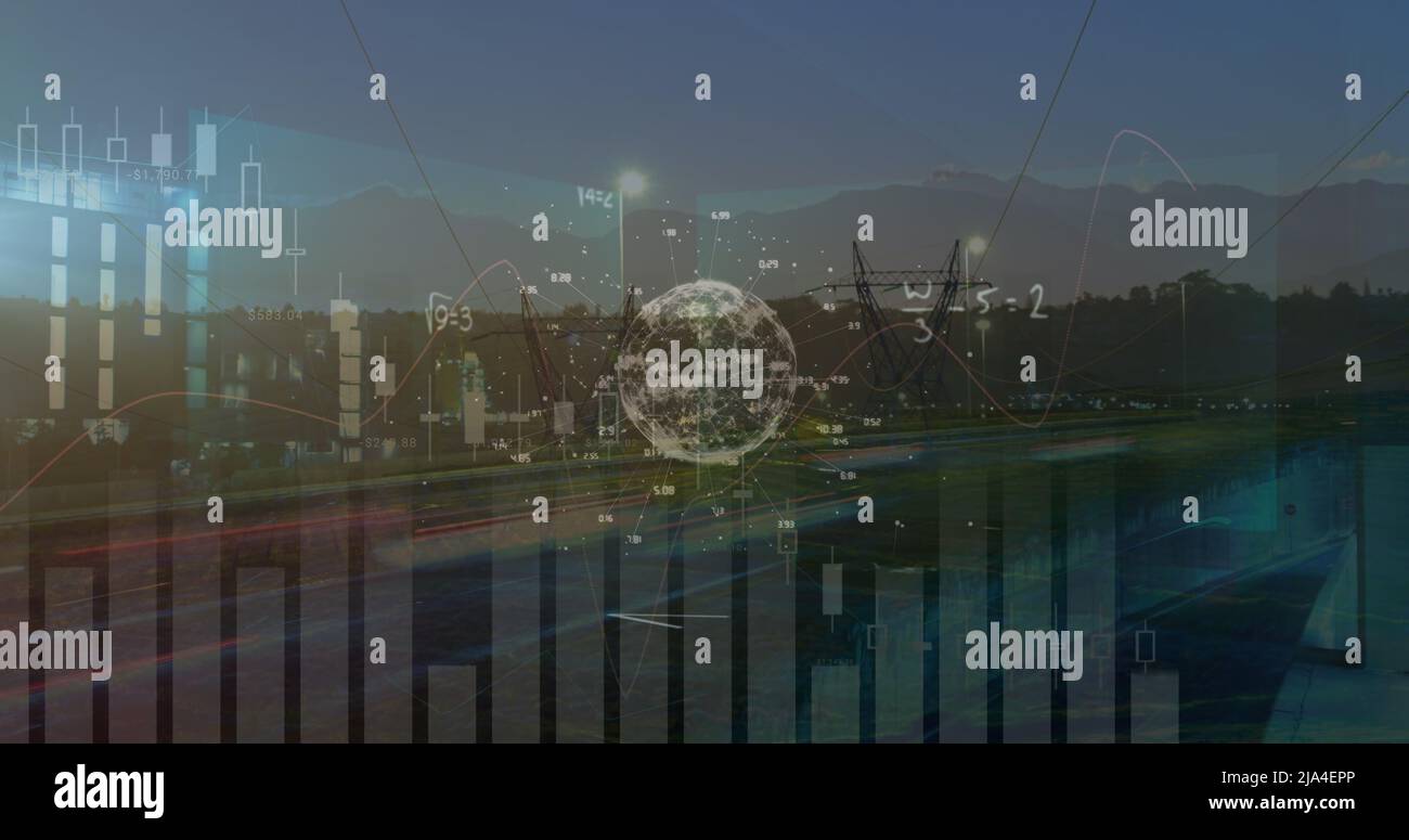 Image du traitement des données sur CityScape Banque D'Images