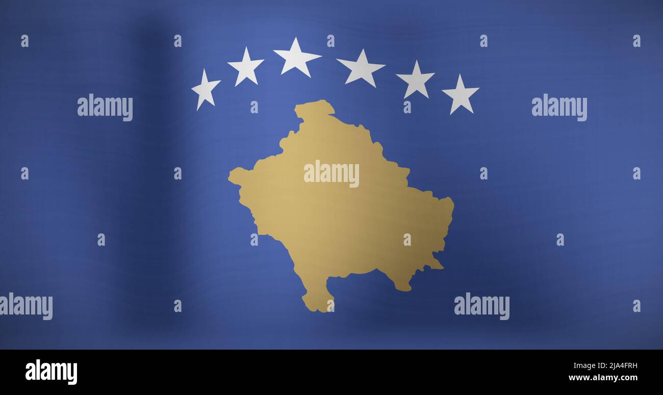 Image du drapeau national de la spéléologie du kosovo Banque D'Images