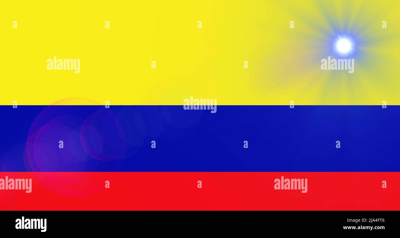 Image de taches de lumière sur le drapeau de la colombie Banque D'Images
