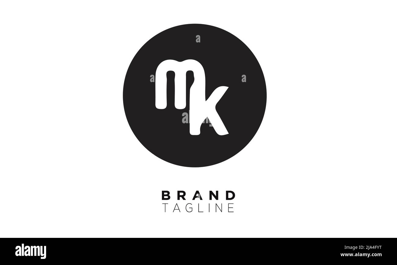 Lettres de l'alphabet initiales Monogram logo MK, KM, M et K. Illustration de Vecteur