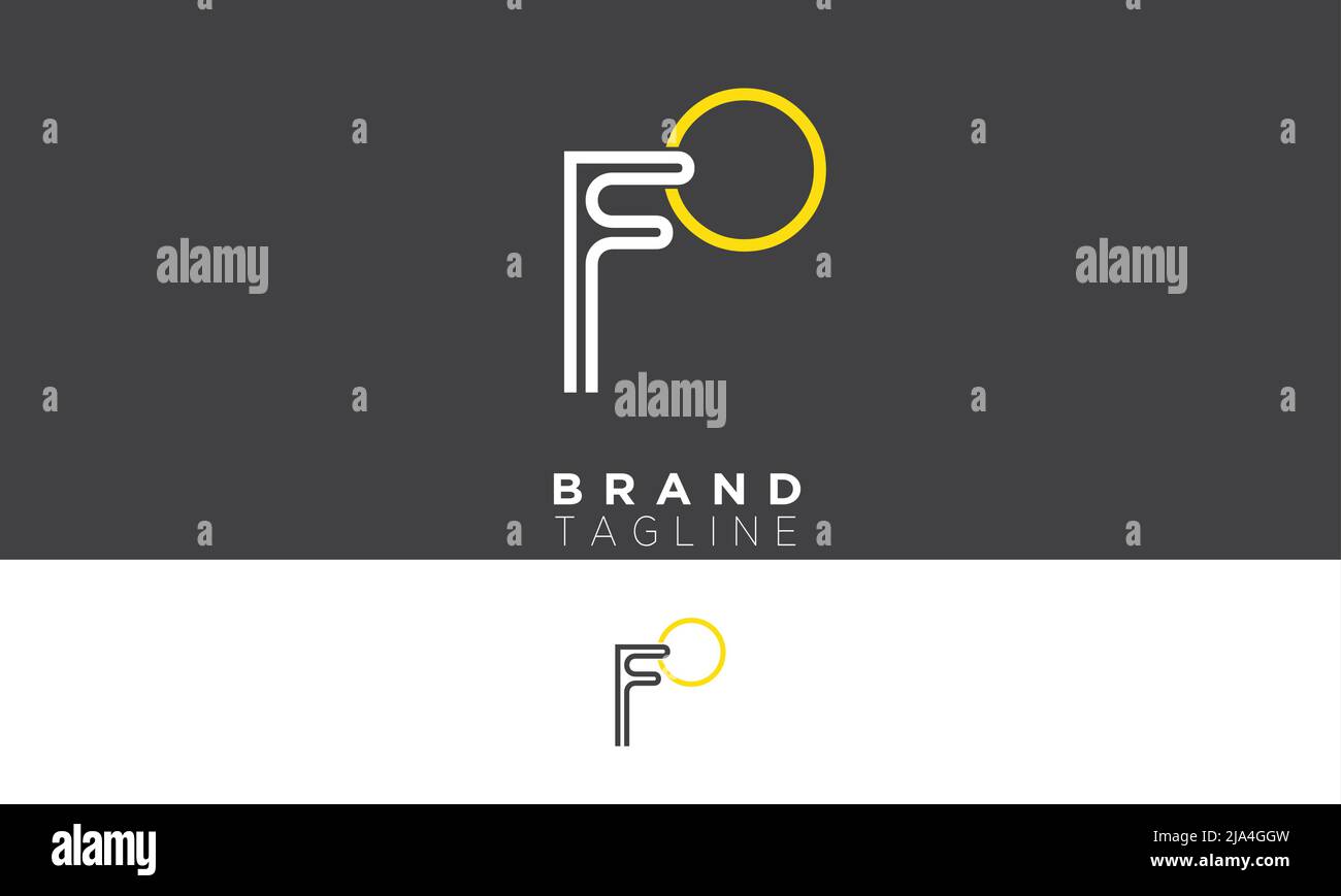Lettres de l'alphabet initiales Monogram logo FO, OF, F et O Illustration de Vecteur