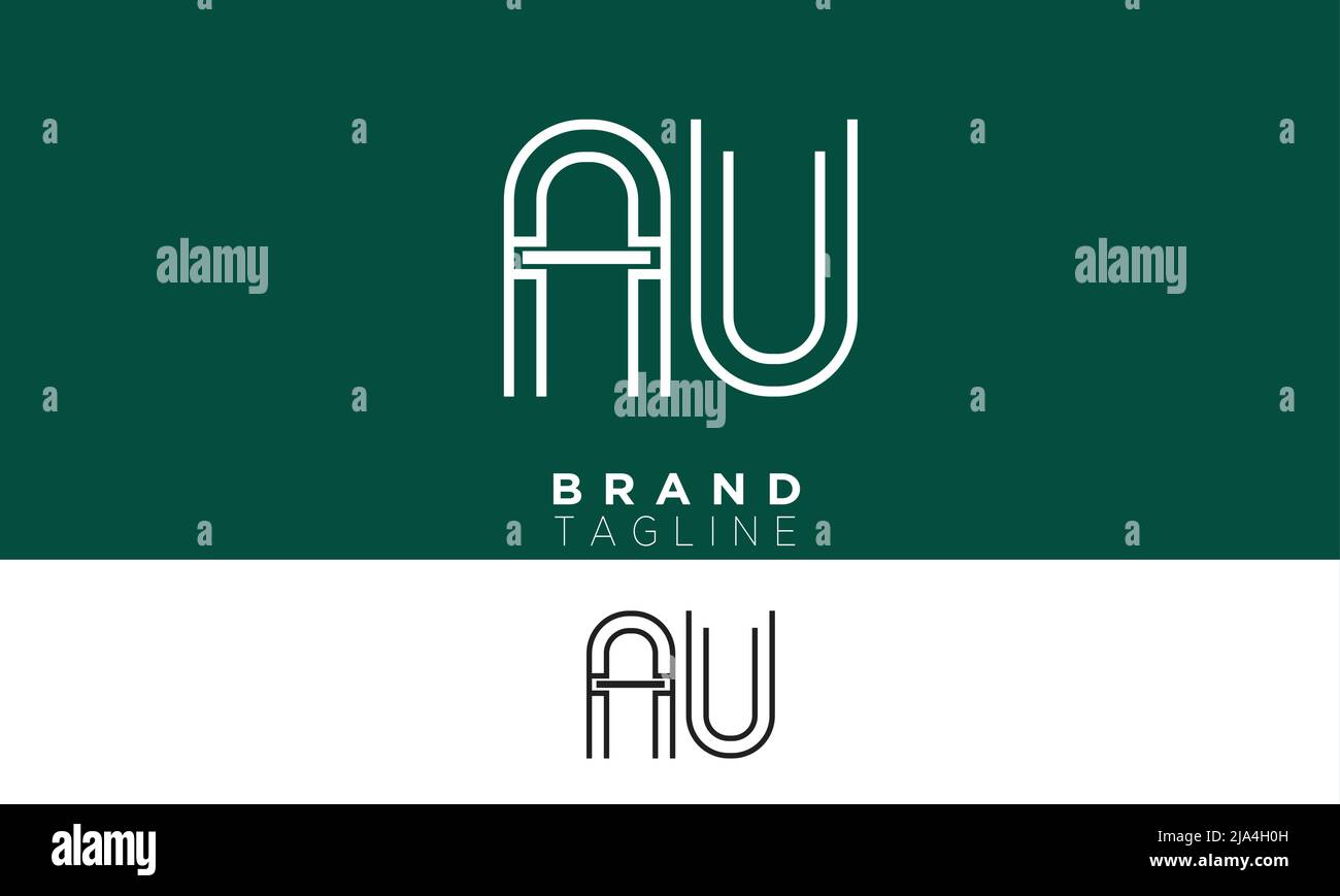 Au lettres Alphabet initiales Monogram logo UA, A et U Illustration de Vecteur