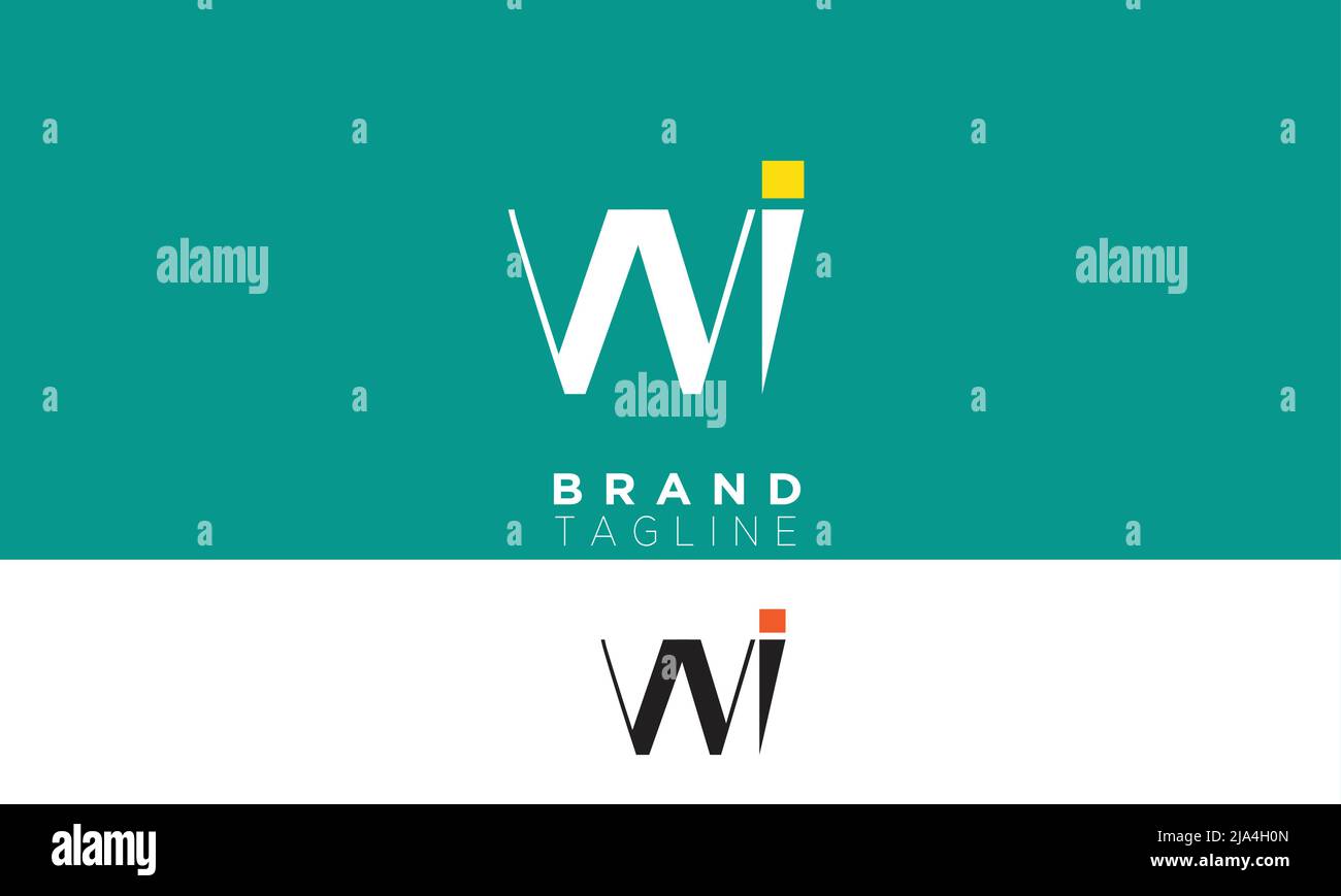 WI lettres Alphabet initiales Monogram logo IW, W et I Illustration de Vecteur