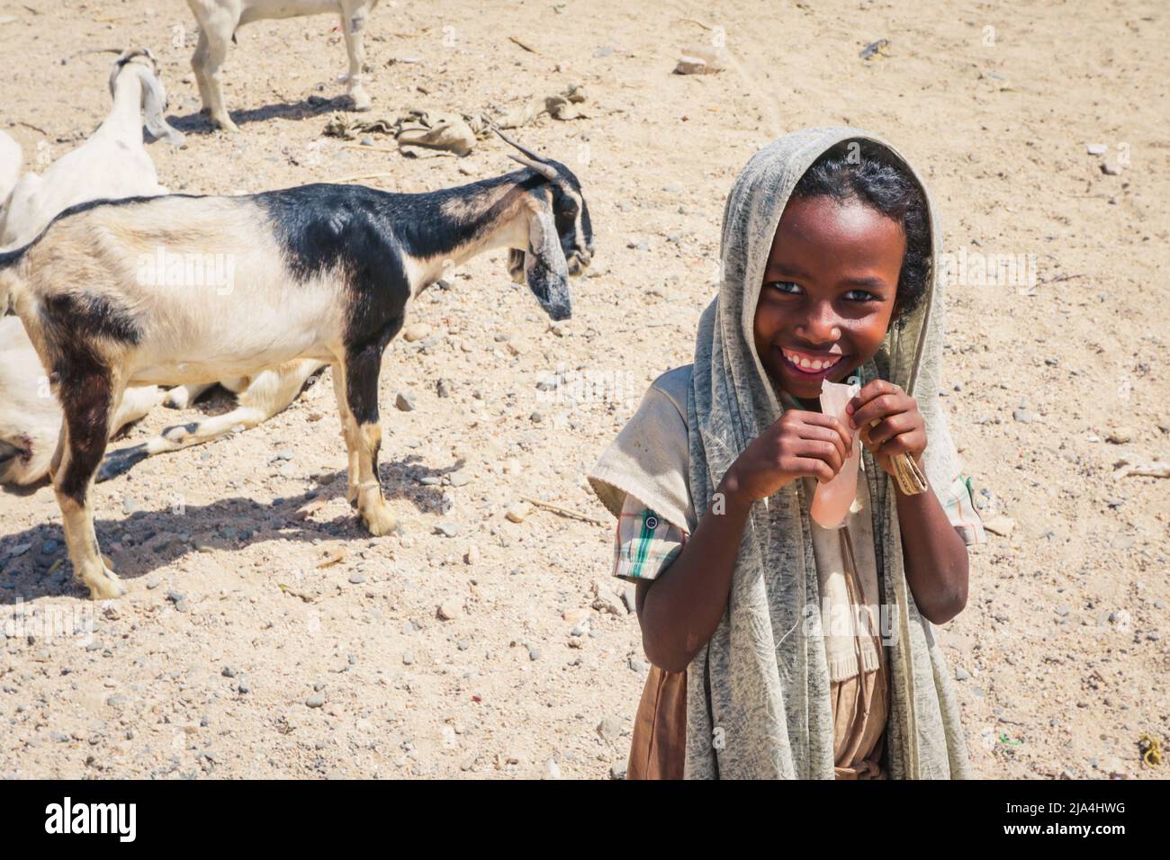 Jolie fille à Keren, Erythrée Banque D'Images