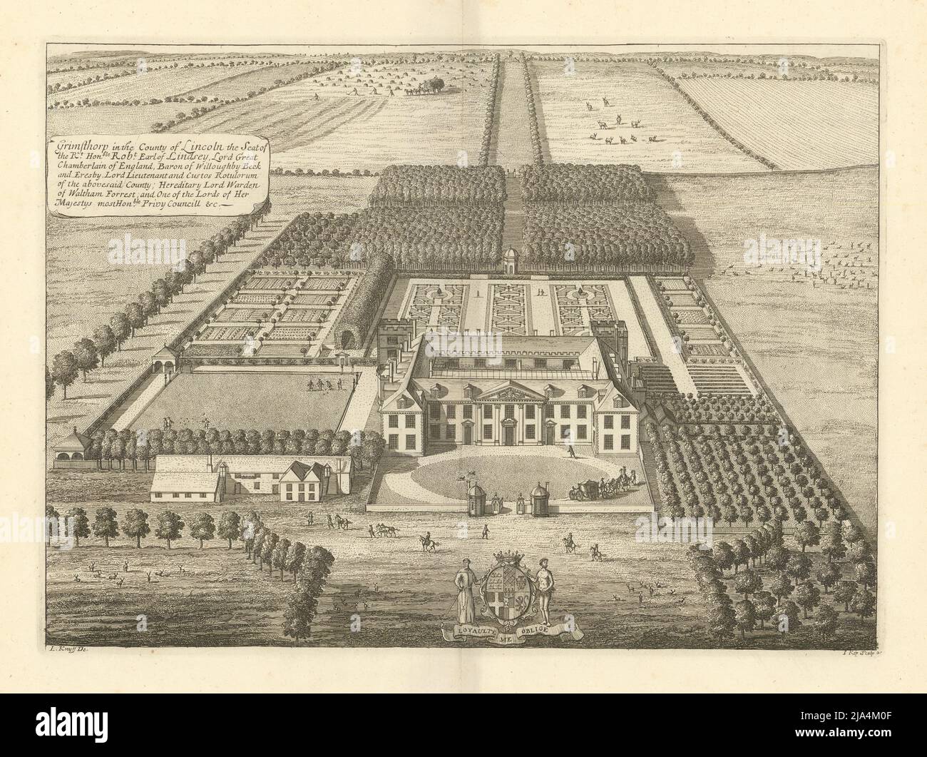 Château de Grimsthorpe par Kip/Knyff. (1) 'Grimsthorp dans le comté de Lincoln' 1709 Banque D'Images