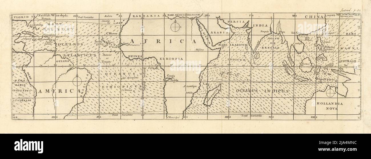 NAT. Hist. Vents. Vents tropicaux. Zone équatoriale. Carte de l'Australie MOLL 1709 Banque D'Images