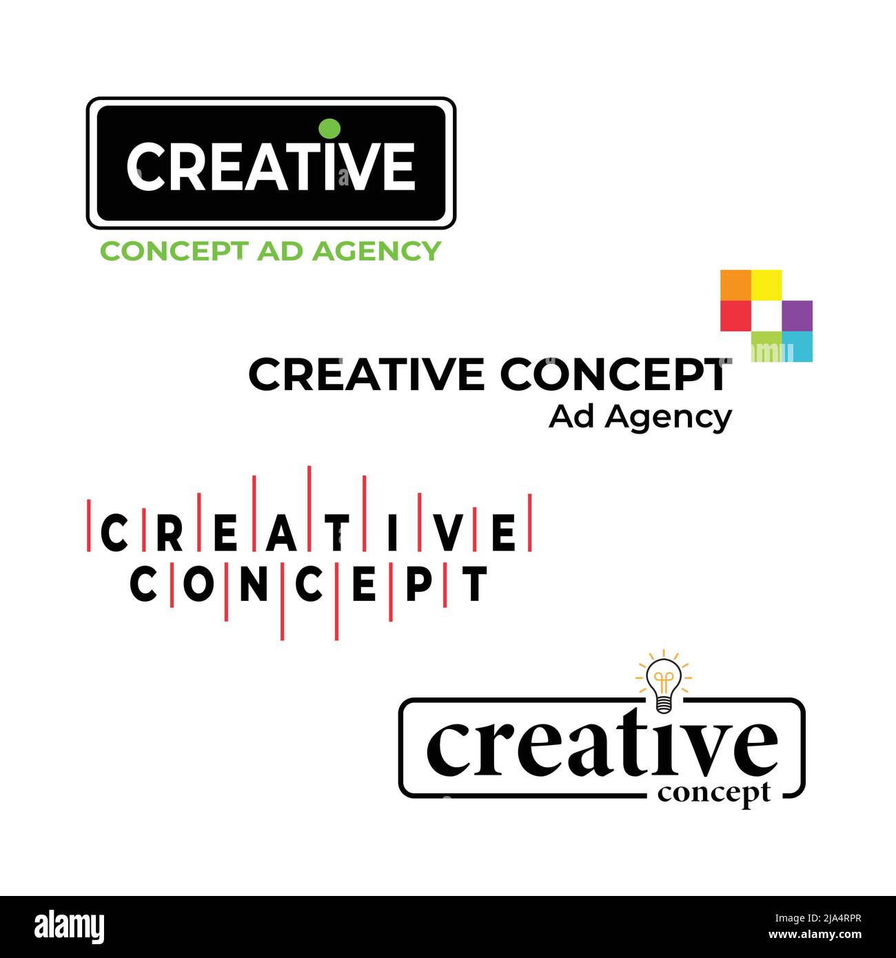 ensemble de logo de concept créatif avec un design unique et moderne Illustration de Vecteur