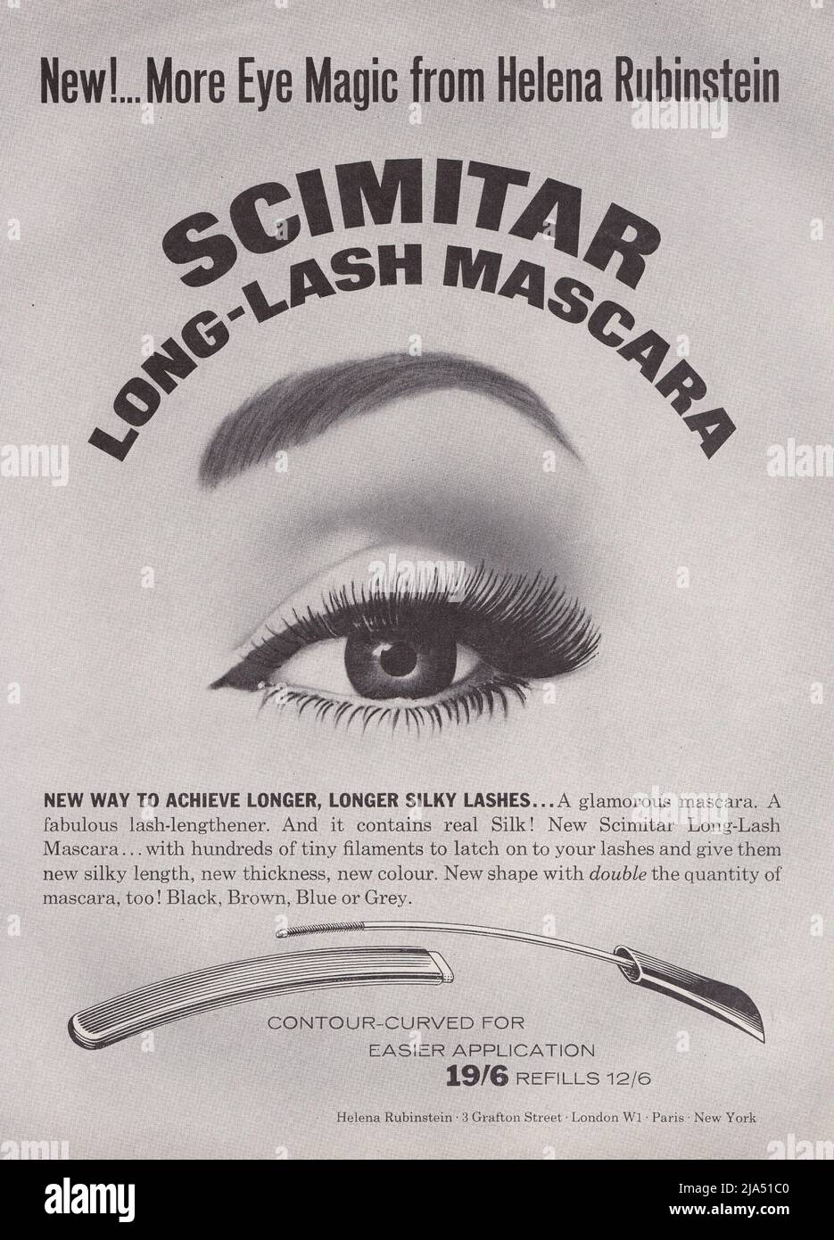 Helena Rubinstein long Lash mascara publicité papier vintage 1960s 1970s  Photo Stock - Alamy
