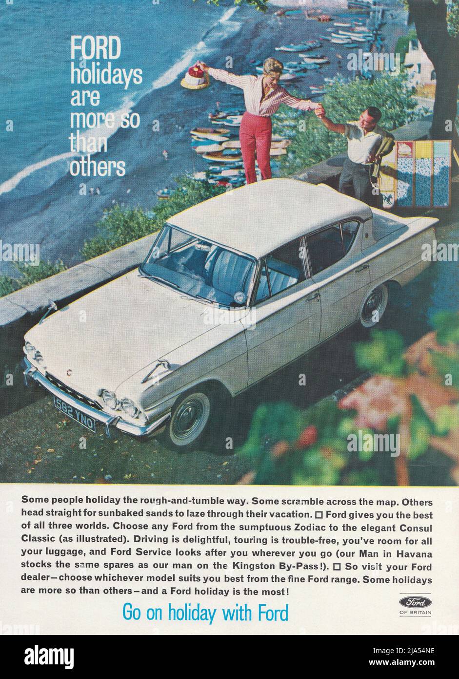 FORD Zodiac Consul Classic vintage magazine publicité papier annonce Ford de Grande-Bretagne Banque D'Images