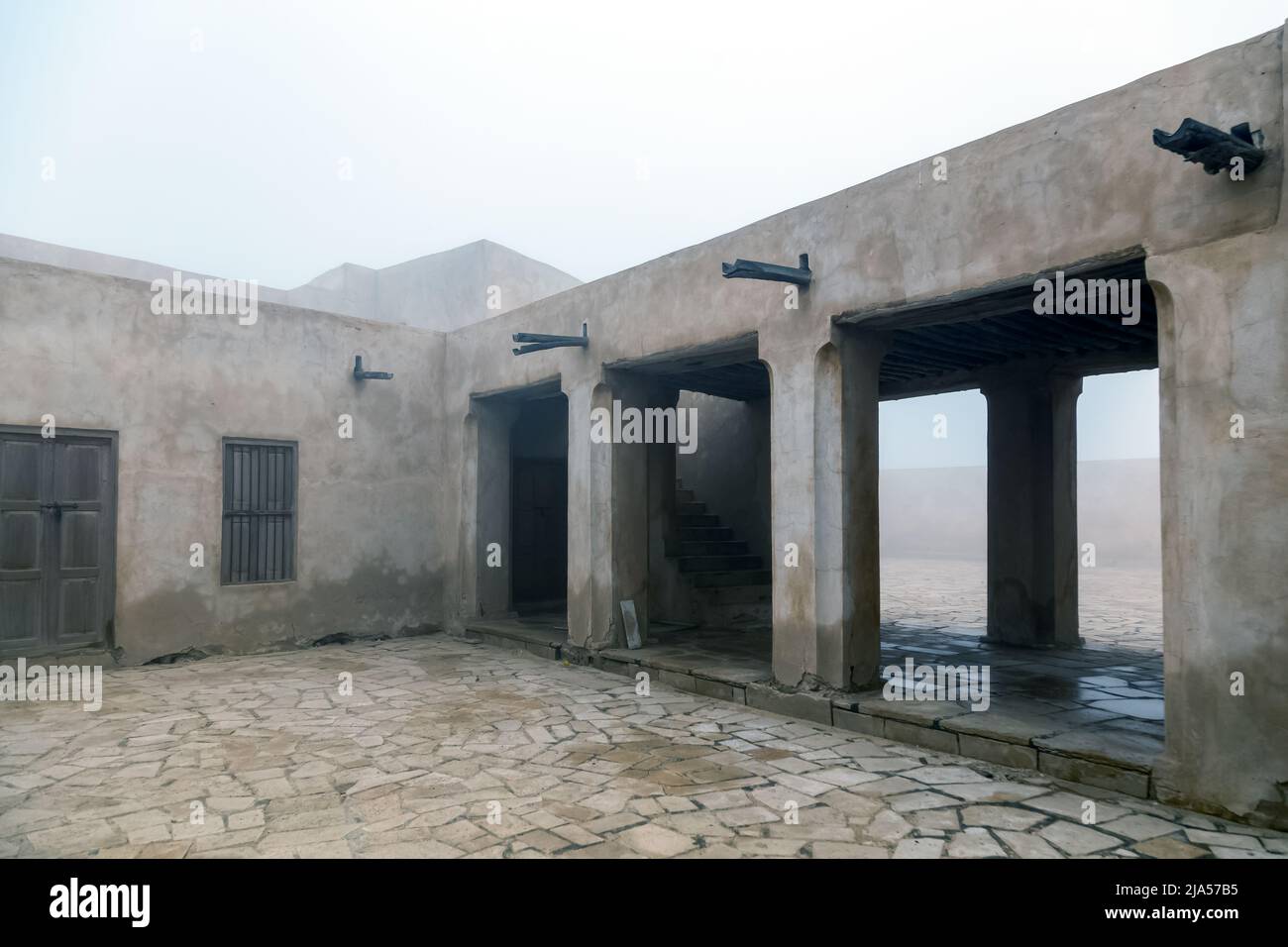 Vue intérieure du vieux port historique d'Al-Uqair en Arabie Saoudite. Banque D'Images