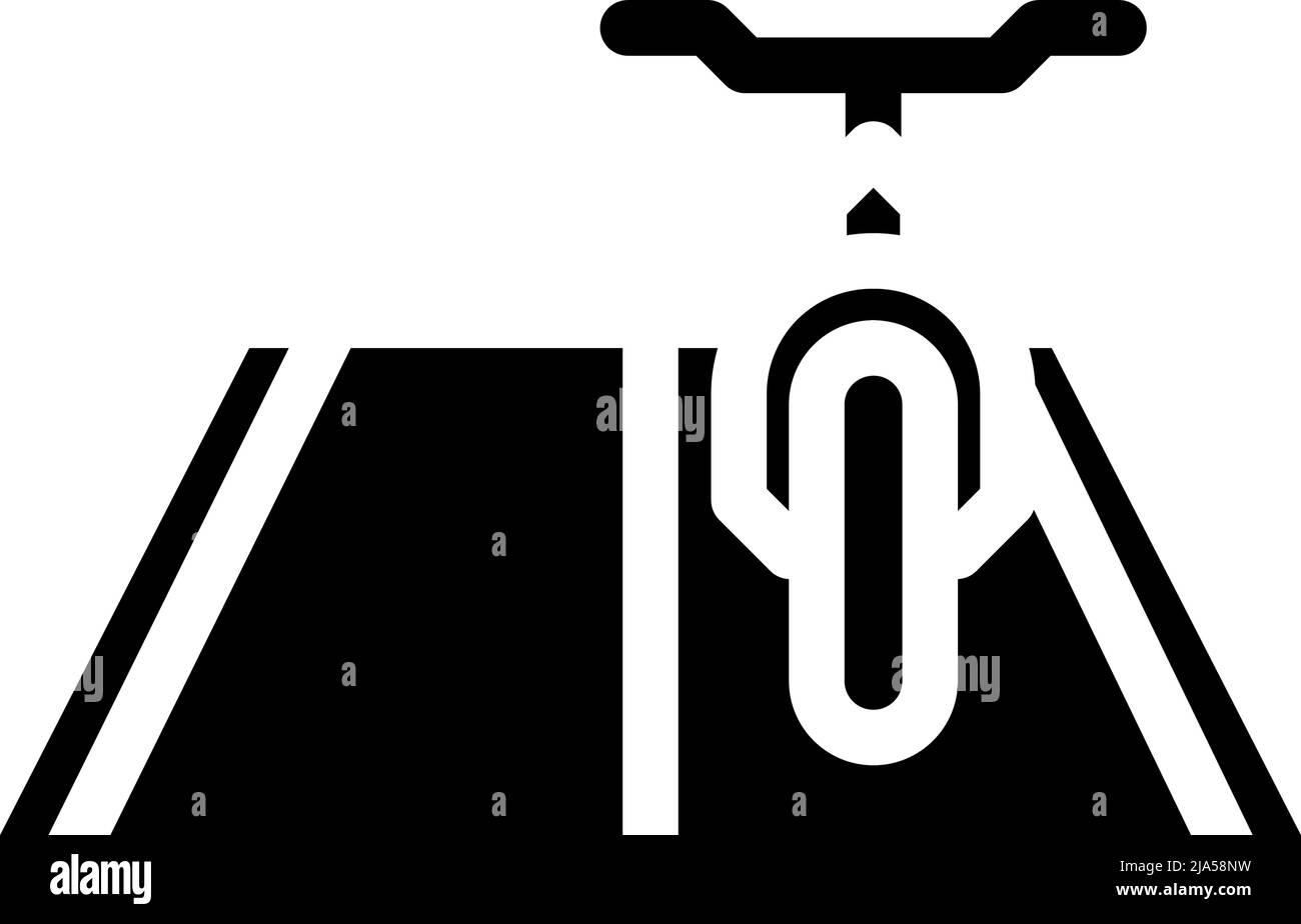 conduite sur route sur vélo glyphe icône illustration du vecteur Illustration de Vecteur
