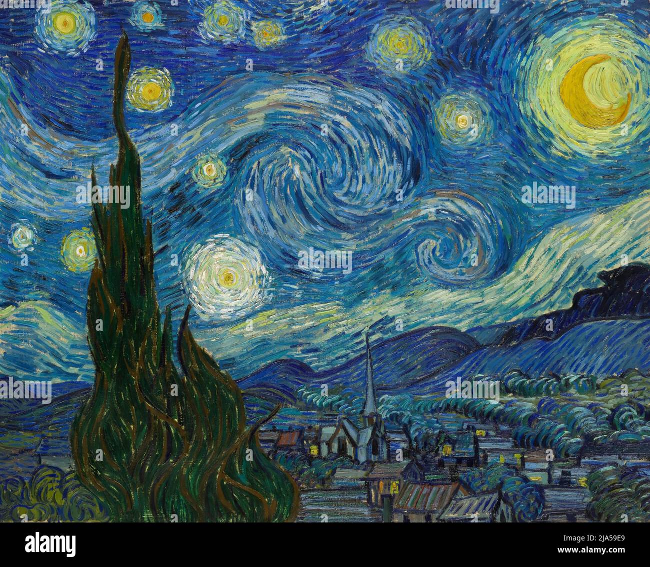 Vincent van Gogh - la nuit étoilée (1889) Banque D'Images