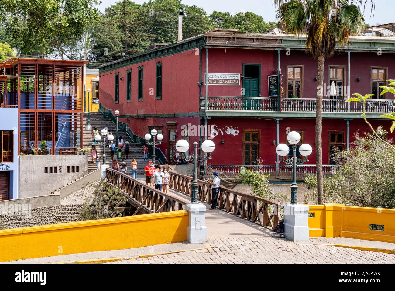 Le pont des Soupirs, district de Barranco, Lima, Pérou. Banque D'Images