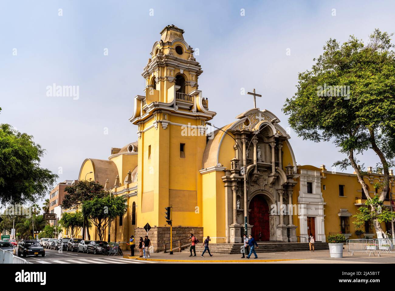 L'Église de la Sainte Croix, district de Barranco, Lima, Pérou. Banque D'Images