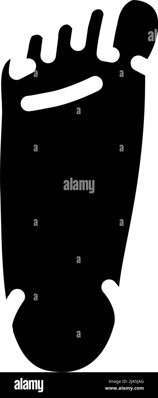 empreinte pied pieds nus illustration du vecteur d'icône de glyphe humain Illustration de Vecteur