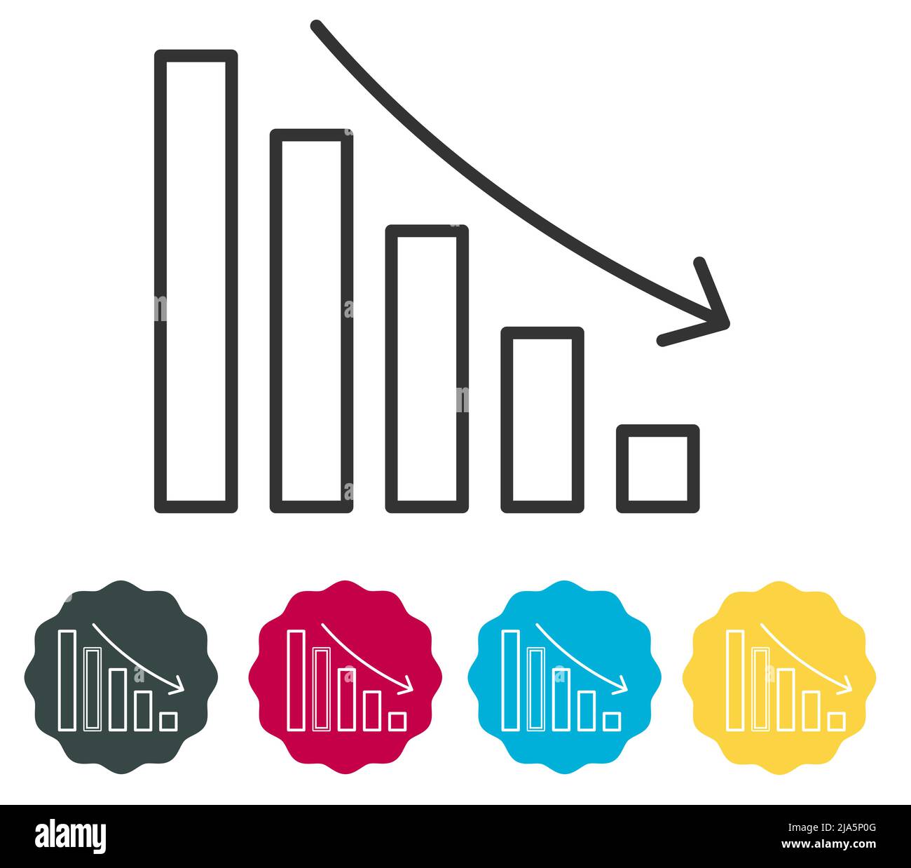 Déclin de l'entreprise - récession - icône 10 fichier Illustration de Vecteur