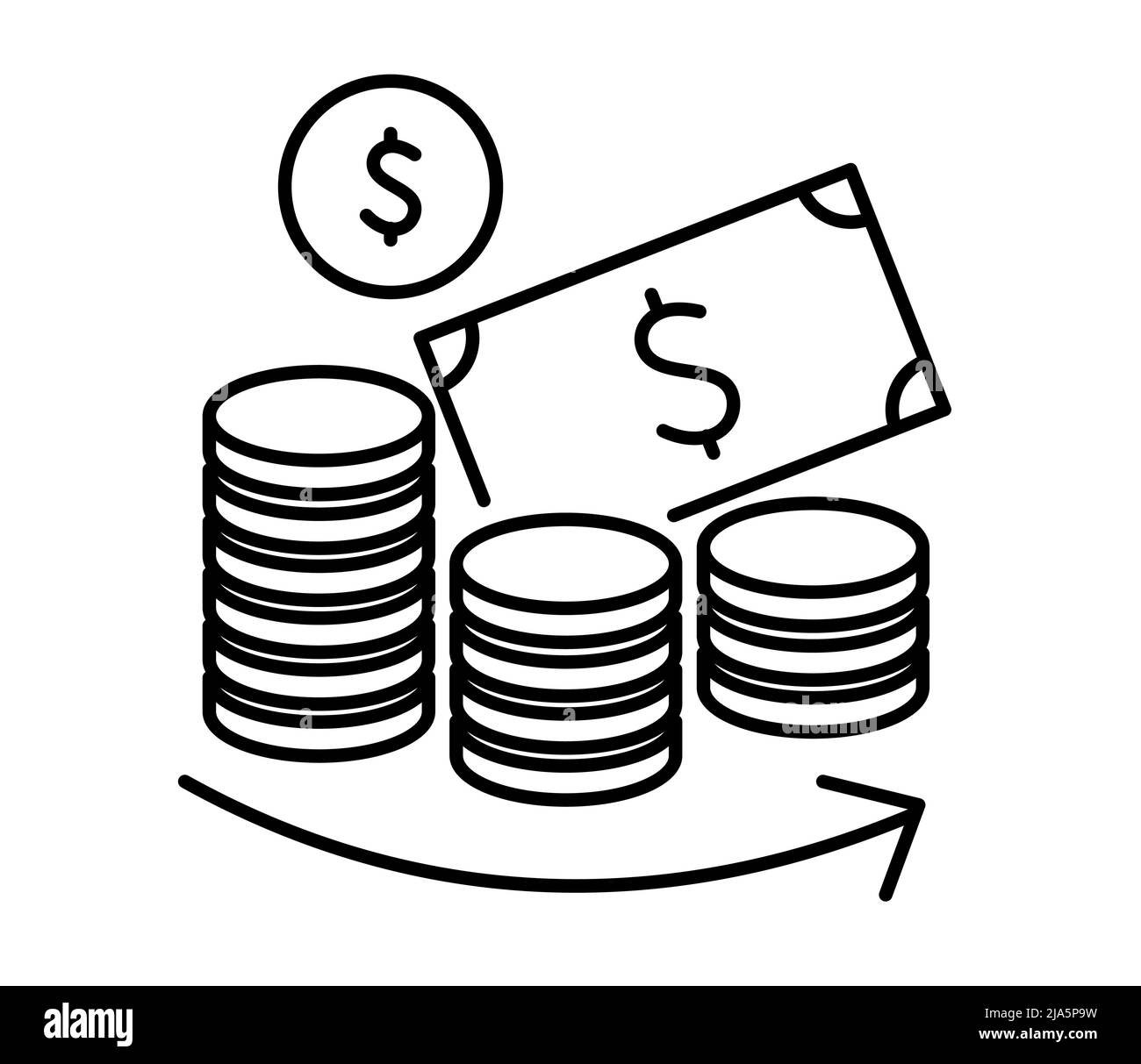 Argent - icône de remboursement illustration du stock comme fichier EPS 10 Illustration de Vecteur