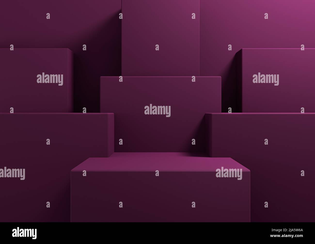Magenta foncé, violet 3D rendant simple, fond minimal pour le podium d'affichage de produit, support pour présentation géométrique toile de fond modèle wa Banque D'Images