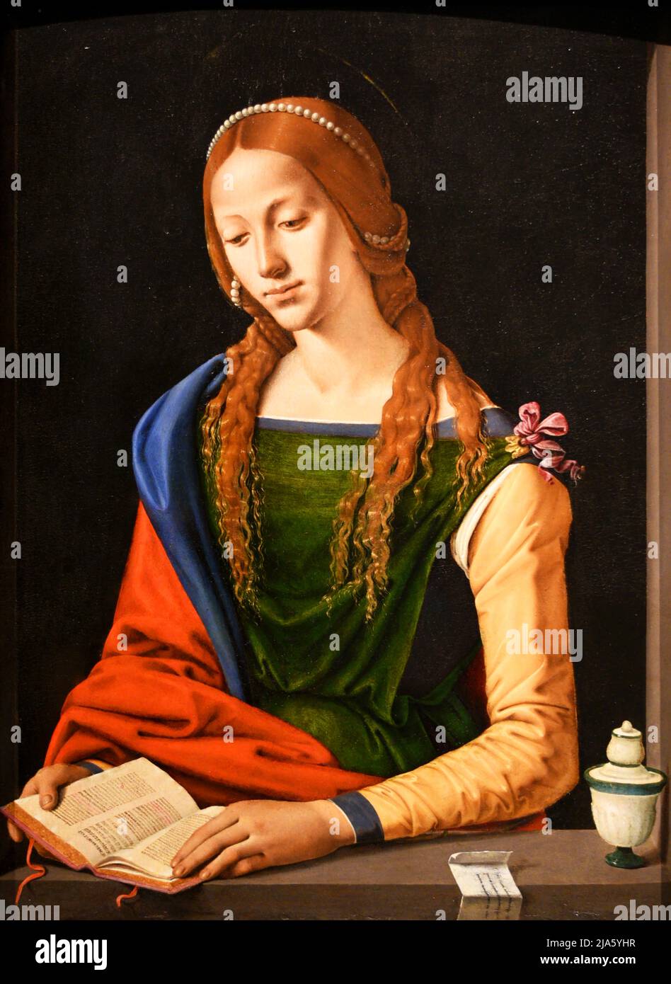 Mary Magdalene lecture par Piero de Cosimo Banque D'Images