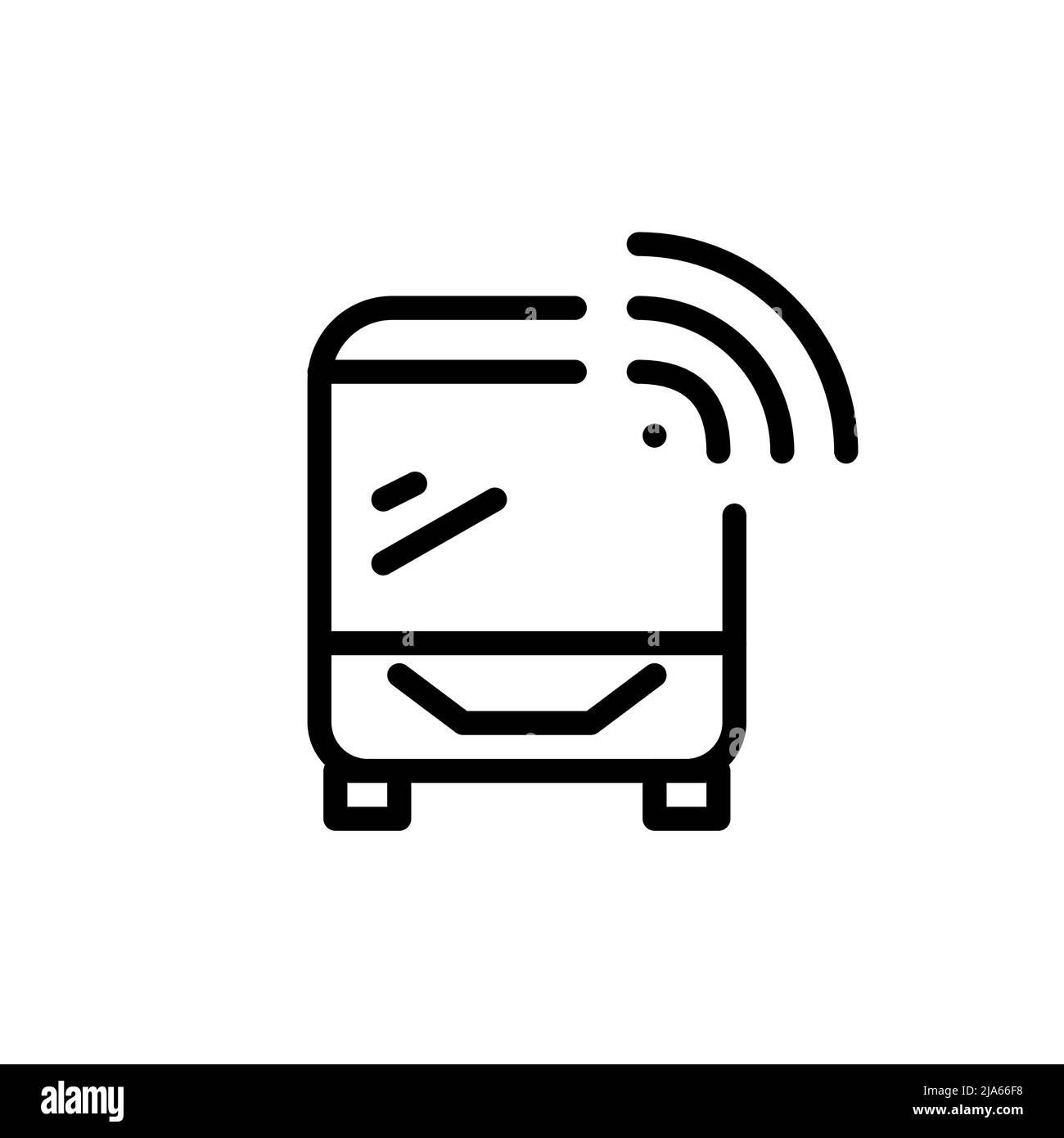 Bus de ville avec connexion sans fil. Transport intelligent pixel Perfect, icône de dessin au trait Illustration de Vecteur