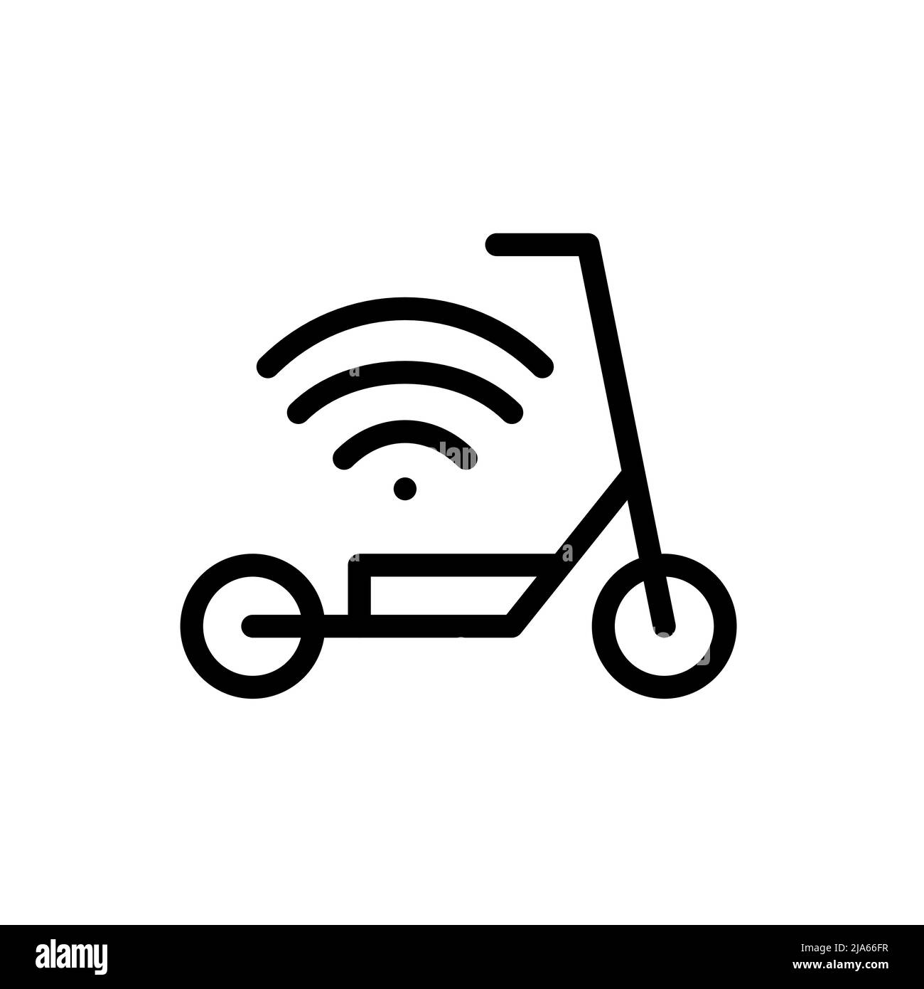 Scooter électrique. Véhicule moderne de mobilité hippster City. Icône de dessin au trait de trait, pixel Perfect, modifiable Illustration de Vecteur