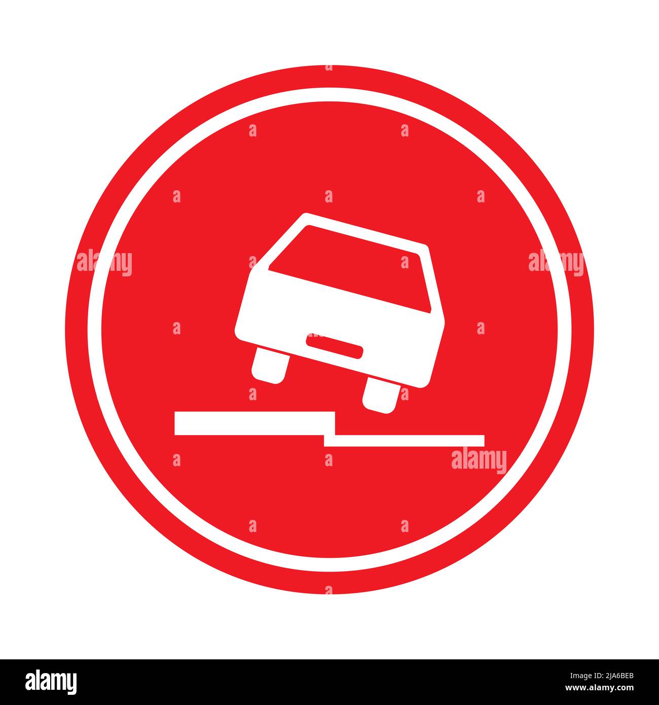 Icône de danger routier, panneau de signalisation routière, illustration du vecteur de signalisation routière, véhicule d'avertissement . Illustration de Vecteur