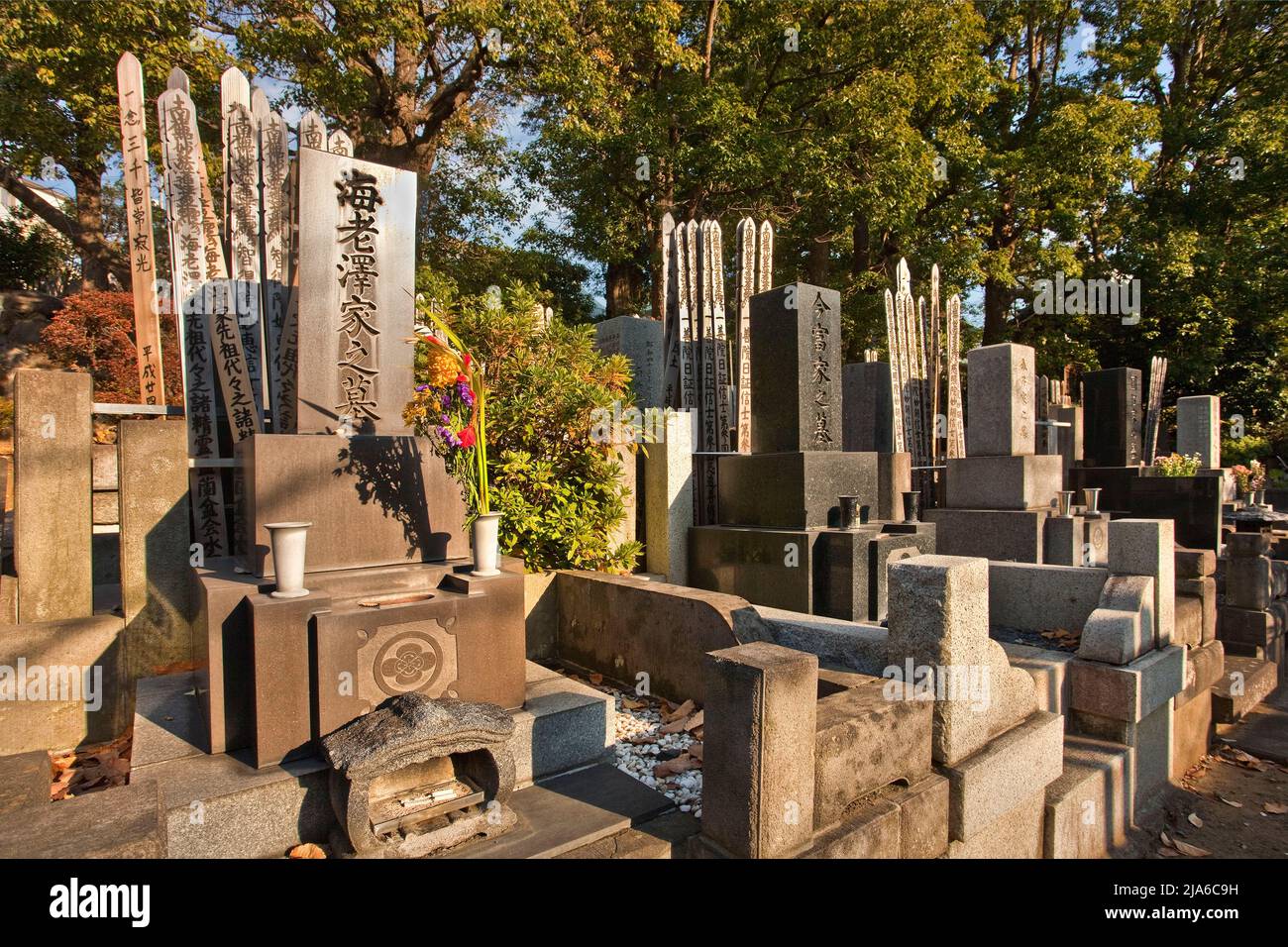 Cimetière Temple Lynshoji Nakaikegami Tokyo Japon Banque D'Images