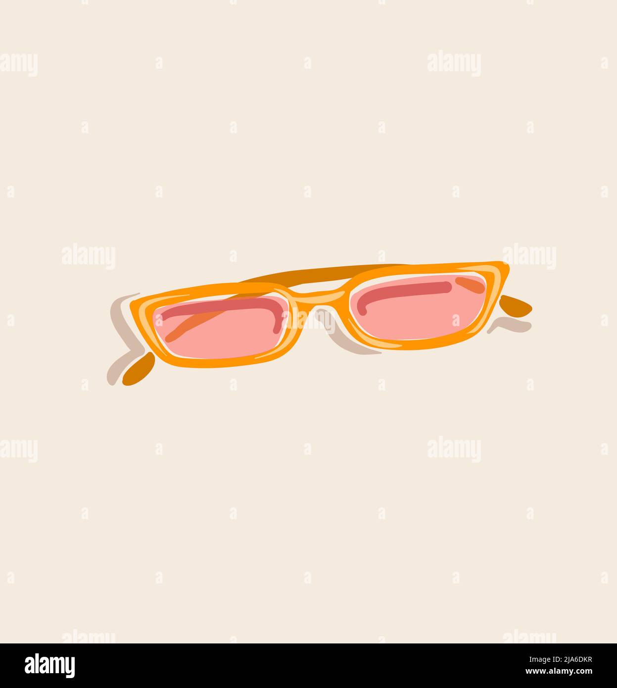 Dessin à la main vecteur abstrait stock graphique esthétique contemporaine,  illustration de la mode avec vintage beau moderne femmes lunettes de soleil  isolées sur Image Vectorielle Stock - Alamy