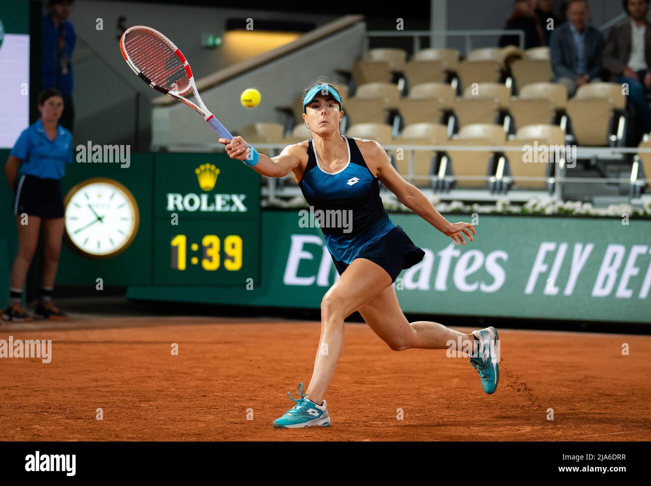 Alize de France en action contre Jelena Ostapenko de Lettonie