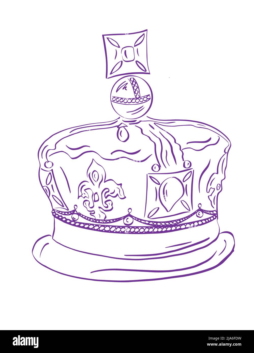 Couronne de l'Empire britannique. Jubilé de platine de la reine. Événement 2022. Vecteur, Illustration. Illustration de Vecteur