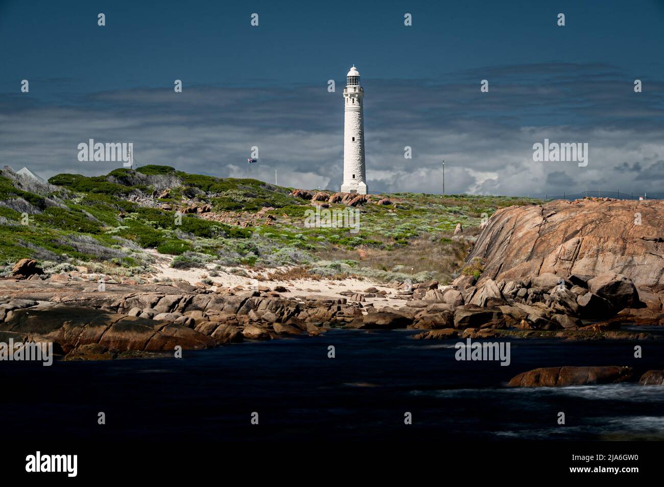 Phare de Cape Leeuwin au point de rencontre de deux océans. Banque D'Images