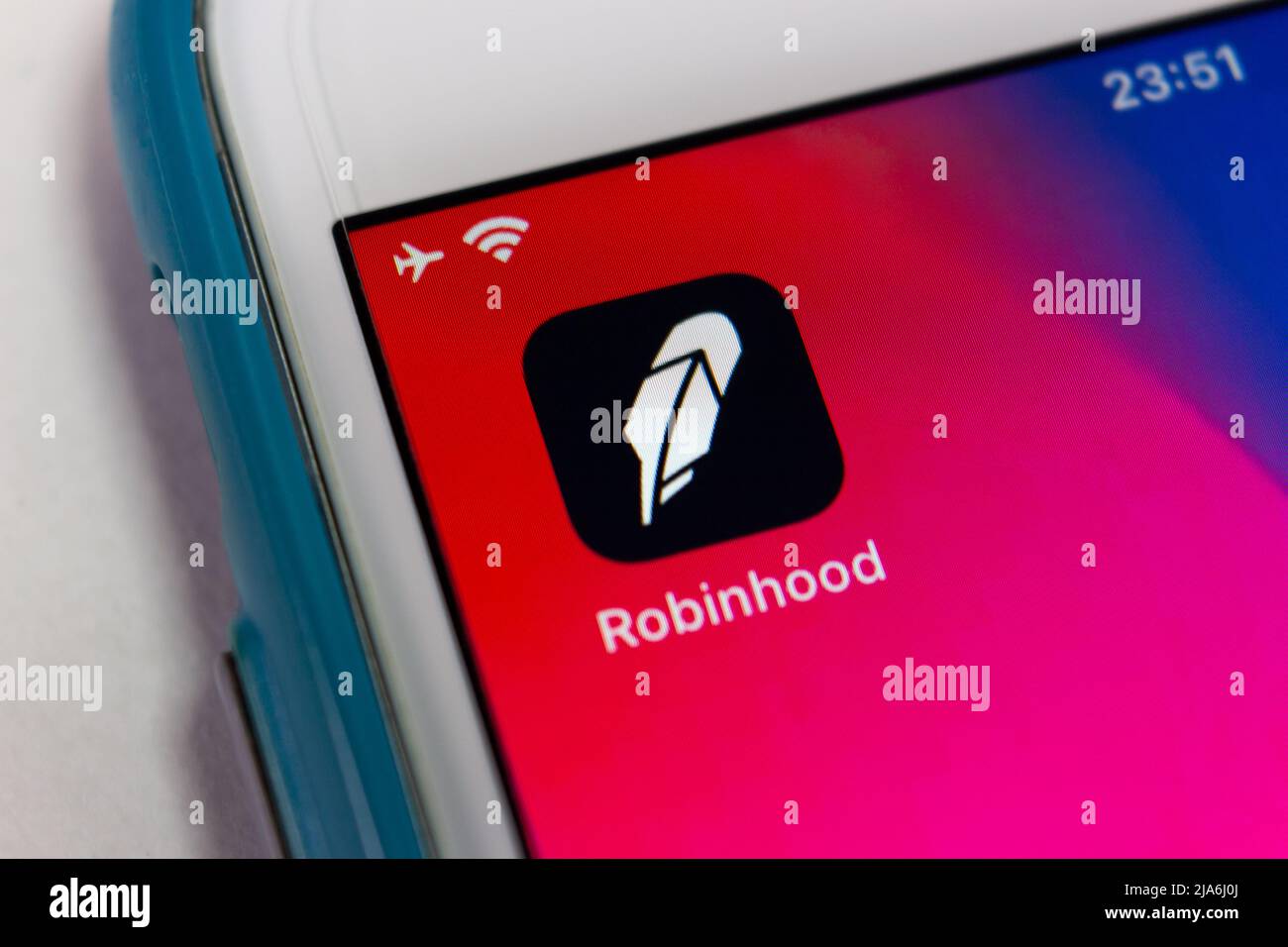 Kumamoto, JAPON - Jan 31 2021 : application Robinhood sur iPhone. Robinhood est une société financière américaine connue pour offrir des transactions d'actions et d'échanges via APP Banque D'Images