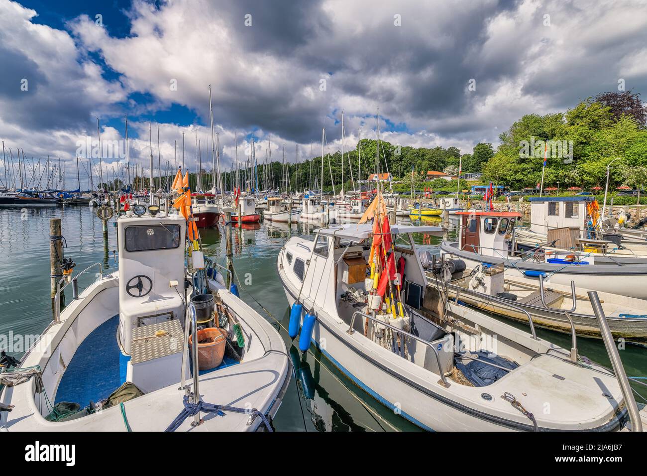 Port de plaisance de Hoerevov sur le sentier de randonnée de Gendarmstiern au Danemark Banque D'Images
