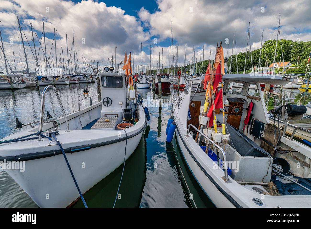 Port de plaisance de Hoerevov sur le sentier de randonnée de Gendarmstiern au Danemark Banque D'Images