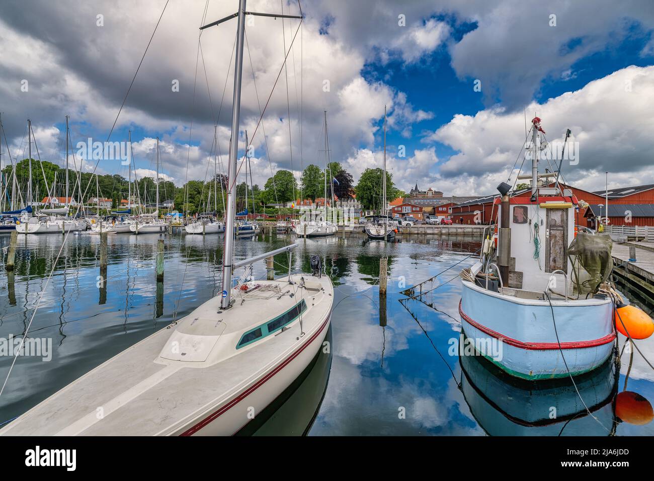 Port de plaisance de Hoerevov sur le sentier de randonnée de Gendarmstiern au Danemark Banque D'Images