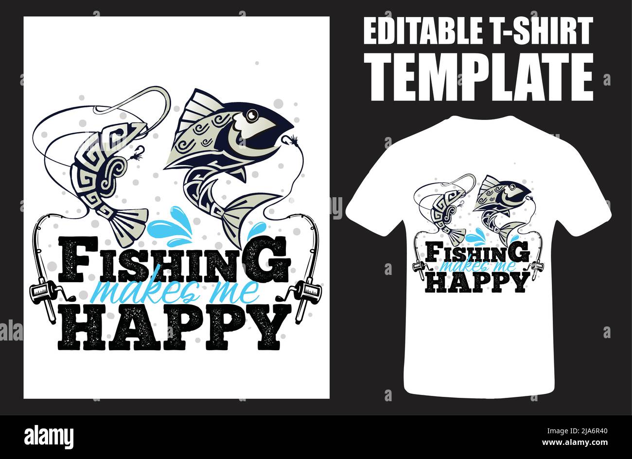 T-shirt pêche fait de moi heureux pêche. T-shirt de pêche typographique. La pêche me rend heureux Typographie T-shirt Vector. T-shirt Fishing Quote. Conception te Illustration de Vecteur