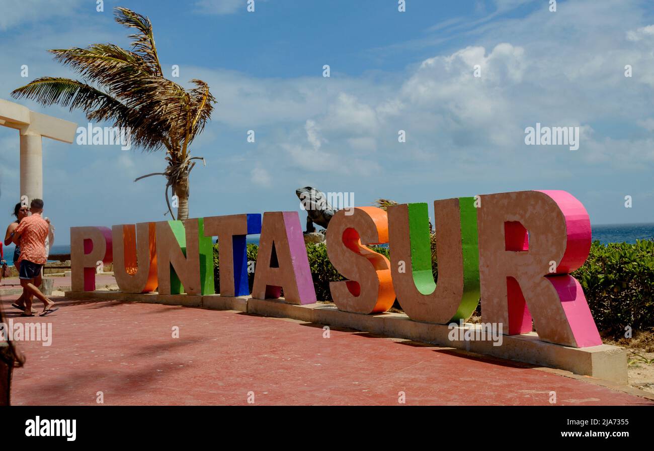 Isla Mujeres et Punta sur. Banque D'Images