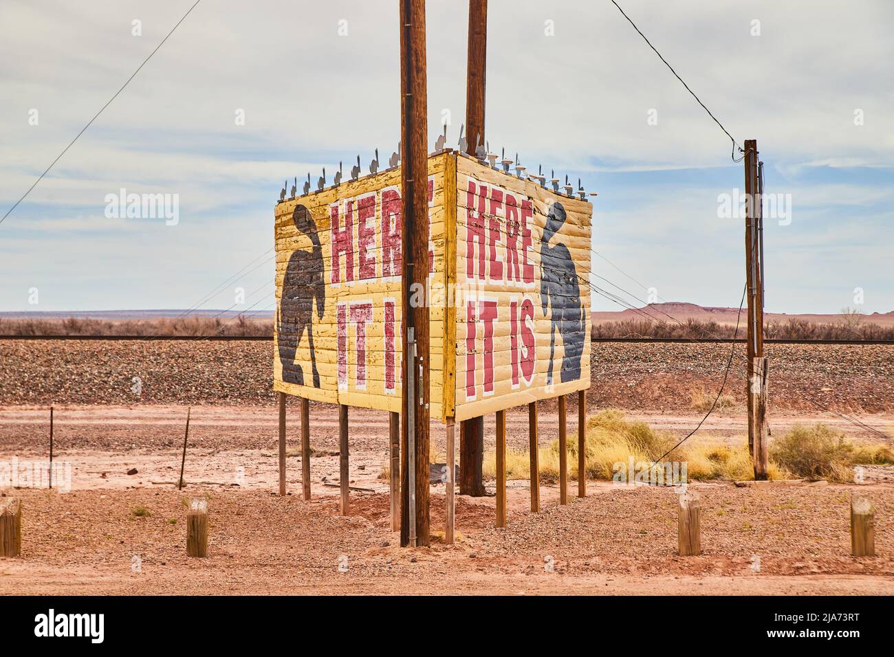 Publicité emblématique de la route 66 ici elle est Banque D'Images