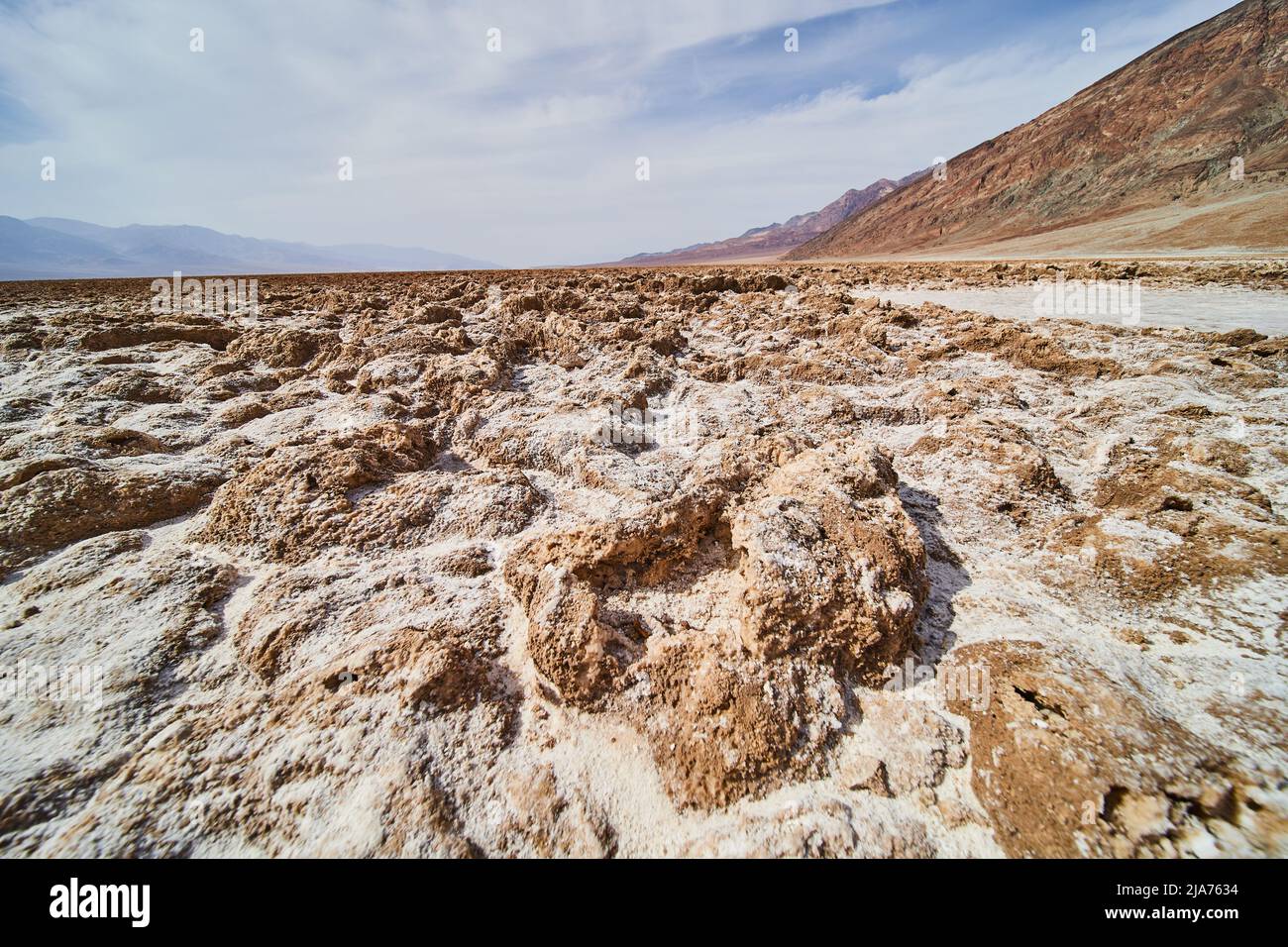 Détail des formations rocheuses de sel dans les salines de la vallée de la mort Banque D'Images