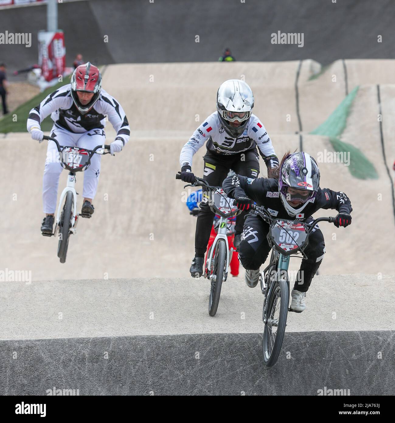 Glasgow, RoyaumeUni. 28th mai 2022. La coupe du monde BMX Racing s'est déroulée sur le circuit Glasgow, RoyaumeUni. 28th mai 2022. La coupe du monde BMX Racing s'est déroulée sur le circuit