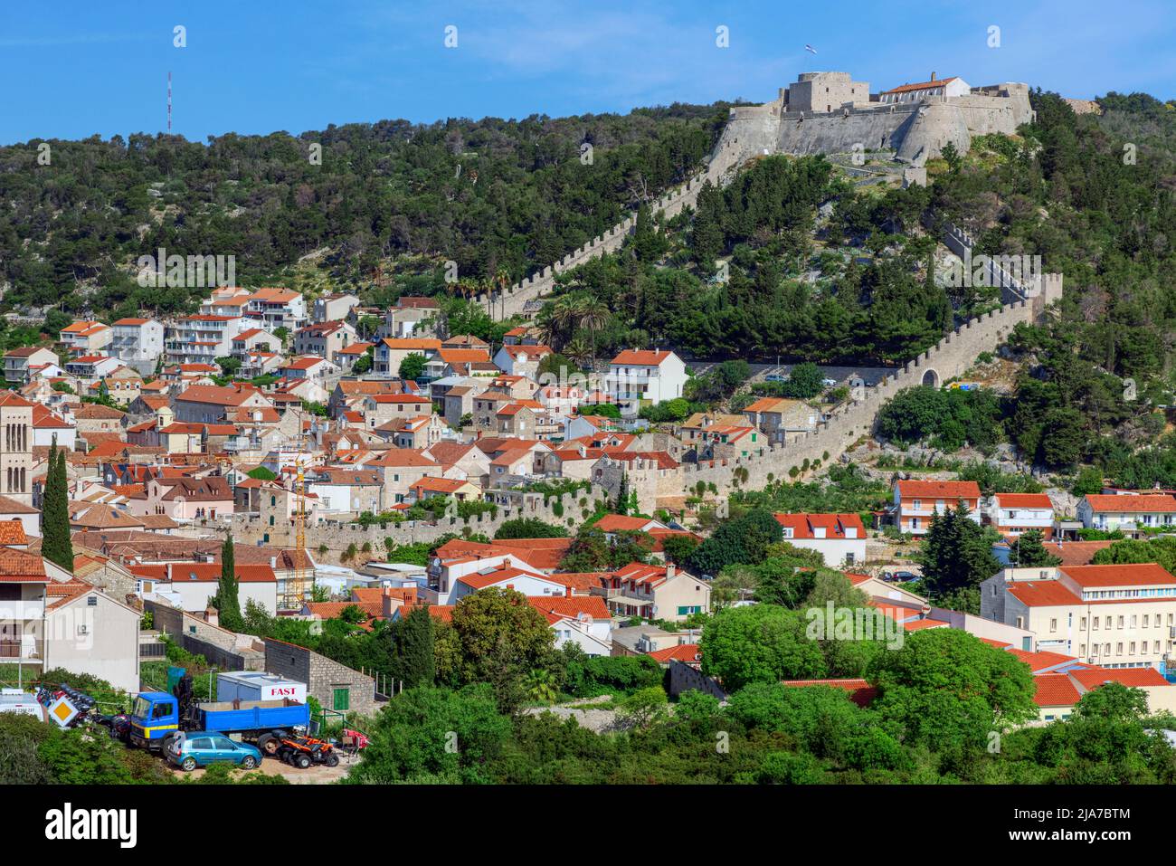 Ville de Hvar, Dalmatie, Croatie, Europe Banque D'Images