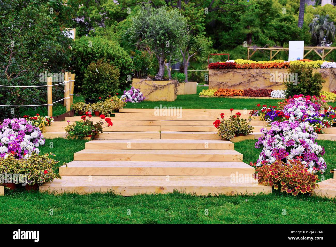 euroflora nervi parcs, jardin de fleurs gênes italie Banque D'Images