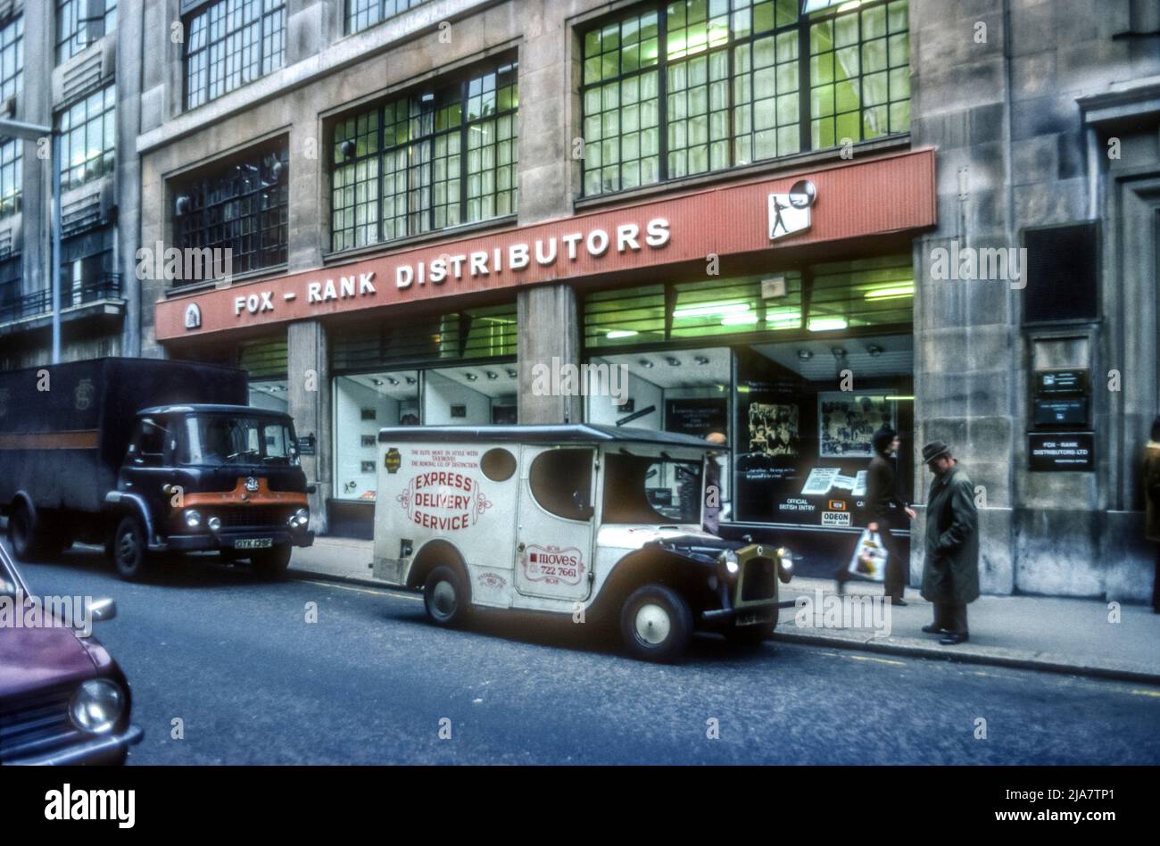 1976 photo d'archive des distributeurs Fox-Rank au 127, rue Wardour, Londres. Banque D'Images