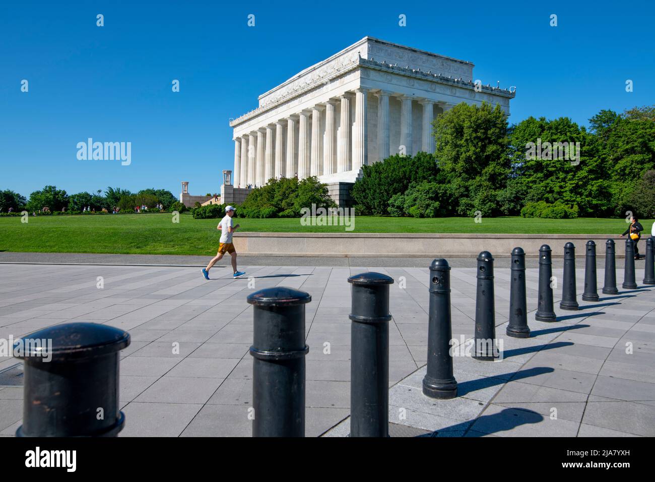USA Washington DC Lincoln Memorial à l'homme coureur de Jogger de la capitale des Nations Banque D'Images